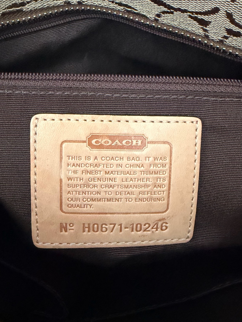 Coach Signature Tan and Brown East West Handbag - Picture 5 of 10